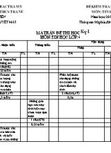 Ma trận đề kiểm tra học kì I Tin học 6 - Năm học 2016-2017 - Phan Thị Tuyết Mai
